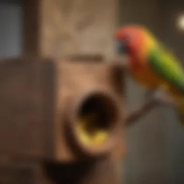 Diverse Materials and Designs of Conure Nesting Boxes Different designs of conure nesting boxes made from various materials.