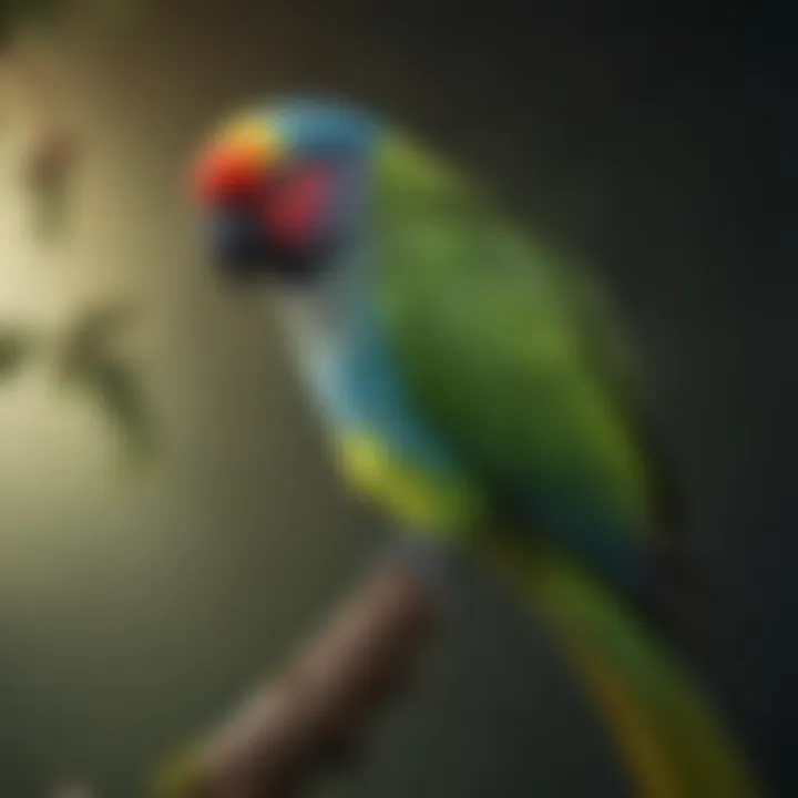 Vibrant Ring Neck Parrot perched elegantly on a branch