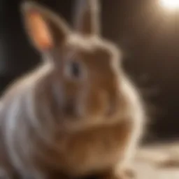 A rabbit being groomed with a brush, showcasing the grooming technique