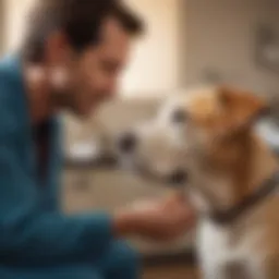 Dr. Rich interacting with a dog during a consultation