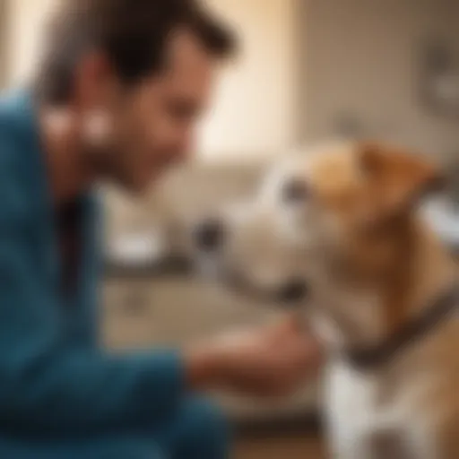 Dr. Rich interacting with a dog during a consultation