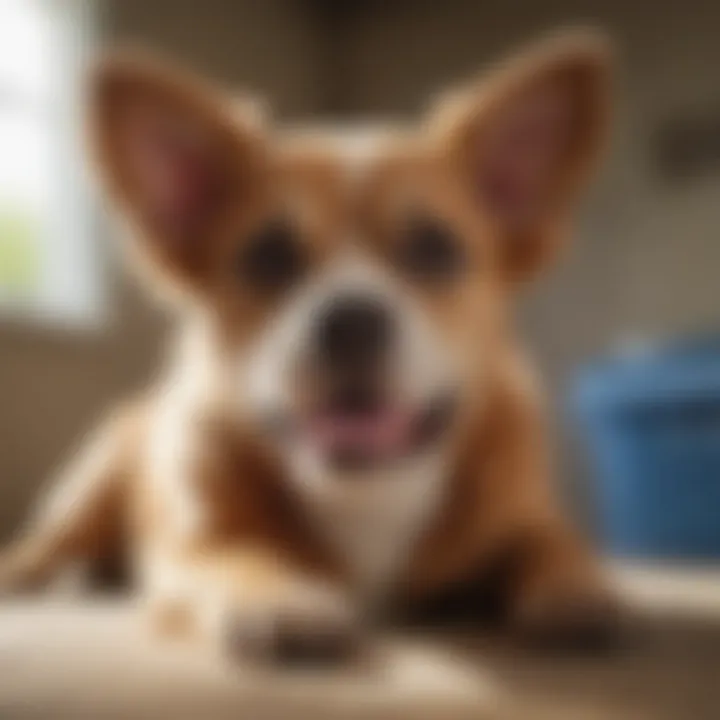 A happy pet recovering after treatment from Dr. Rich
