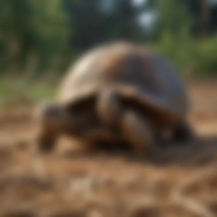 A tortoise happily consuming hay, illustrating its dietary importance.