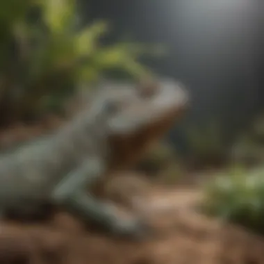 Comfortable Habitat for Aging Iguanas A well-arranged habitat for senior iguanas with soft bedding