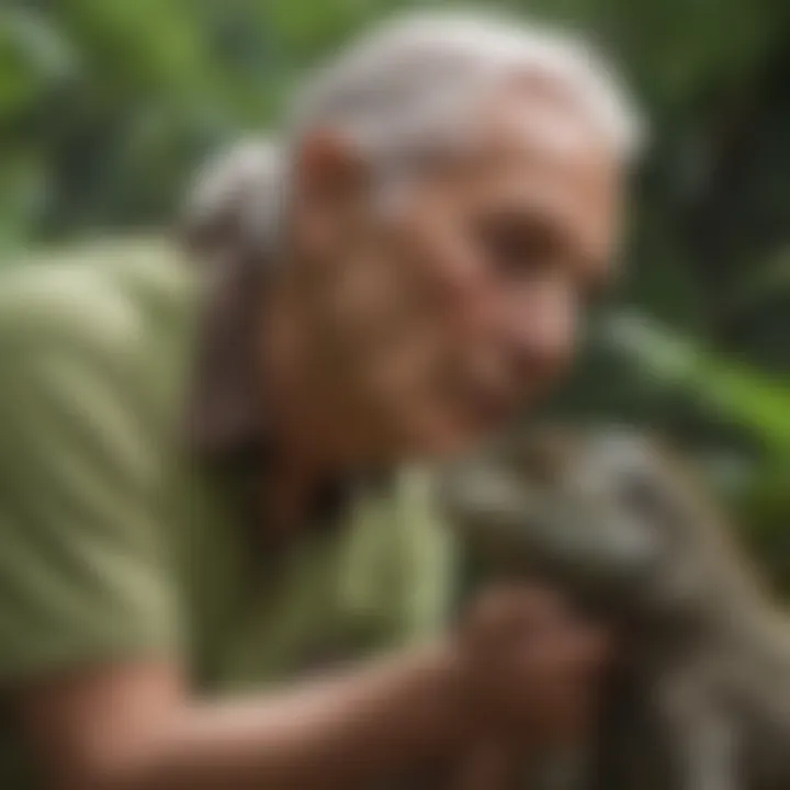 An iguana being gently handled by its owner