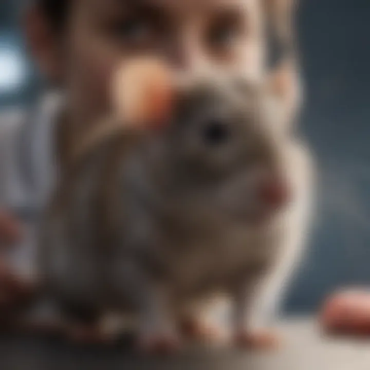 A veterinary professional examining a rat, showcasing the importance of these animals in medical research.