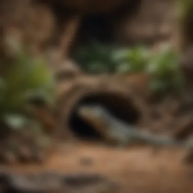 Innovative Three-Level Reptile Hideaway Design Three-level reptile hideaway design showcasing various habitats
