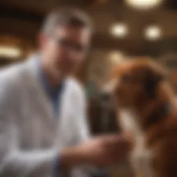 Dr. Harris consulting with a pet owner