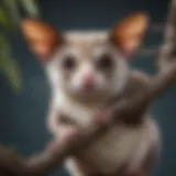 A healthy sugar glider perched on a branch