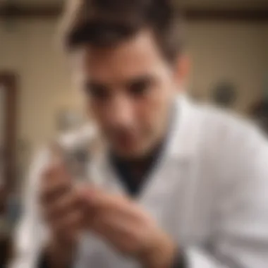 Veterinarian examining a sugar glider