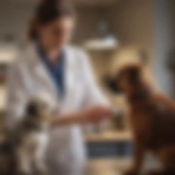 A pet owner discussing treatment options with a veterinary professional, emphasizing personalized care.