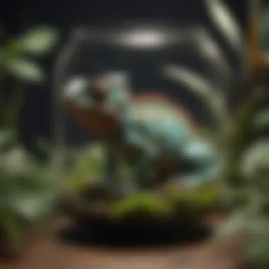 Ideal Terrarium Setup A well-set terrarium showcasing ideal care conditions for a veiled chameleon.