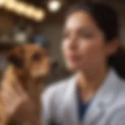 Latino veterinarian engaging with a pet owner