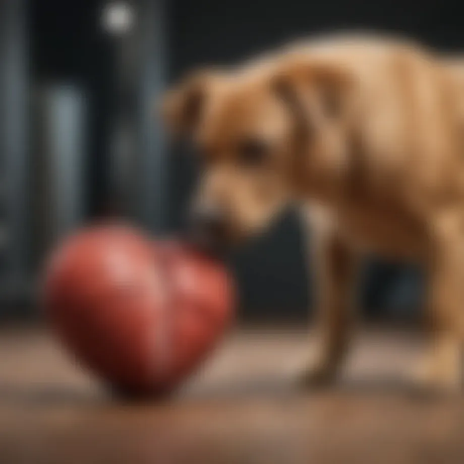 A cardiac specialist examining a dog's heart health