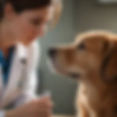 A pet owner consulting with a veterinary professional