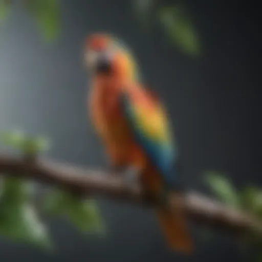 A colorful parrot perched on a branch