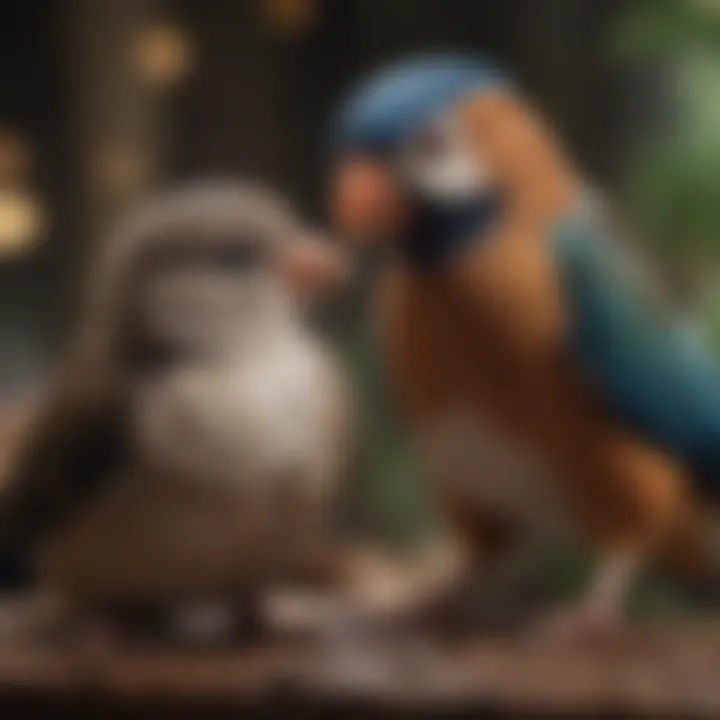 An avian specialist providing nail clipping service